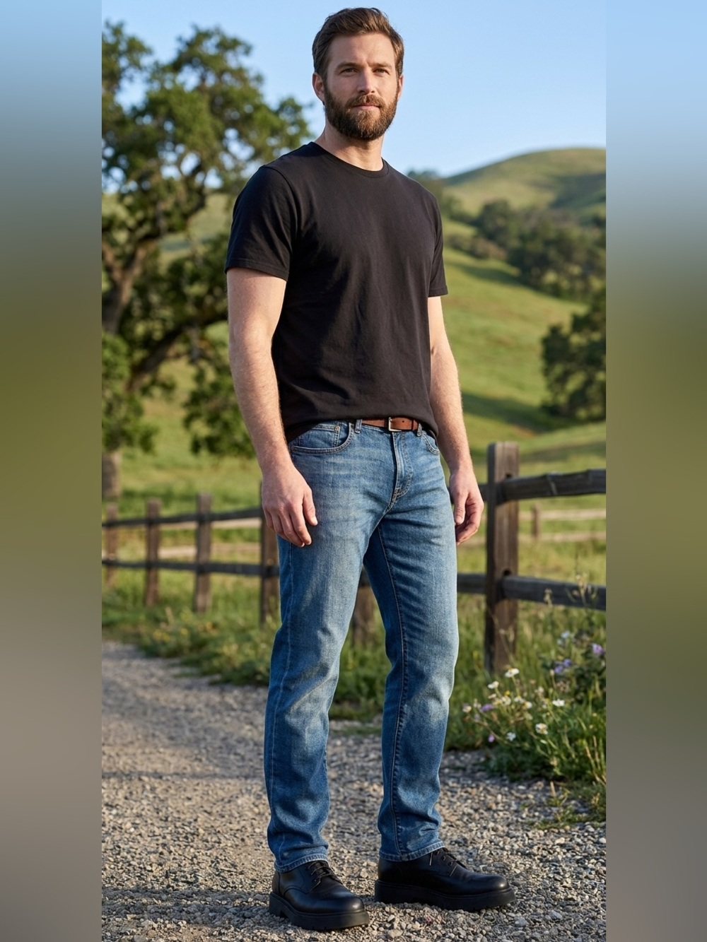 Hudson Byron Straight Leg Jeans | Classic Mid‎ Rise Blue Faded Denim Size 38